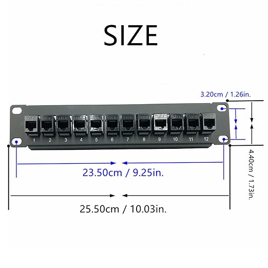 Yankok [CAT5 12 Port Feed Through Patch Panel 10in. 1U - Image 3
