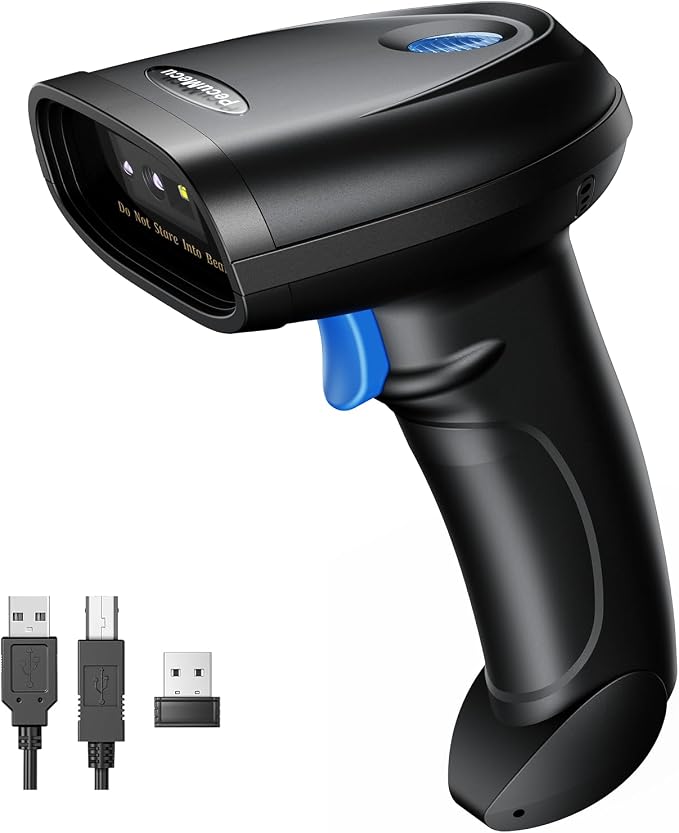 Bluetooth 1D&2D Barcode Scanner, 3-in-1 Bluetooth & USB Wired & 2.4G Wireless - Image 10