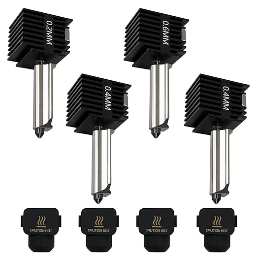 HzdaDeve 4 Pack 0.2MM 0.4MM 0.6MM A1 Mini/A1/A2L Hotend Print Head Hot End Kit by HzdaDeve
