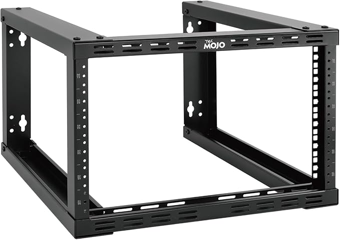 Tecmojo 6U Fixed Wall Mount Network Rack 15.8inch Depth Open Frame by Tecmojo