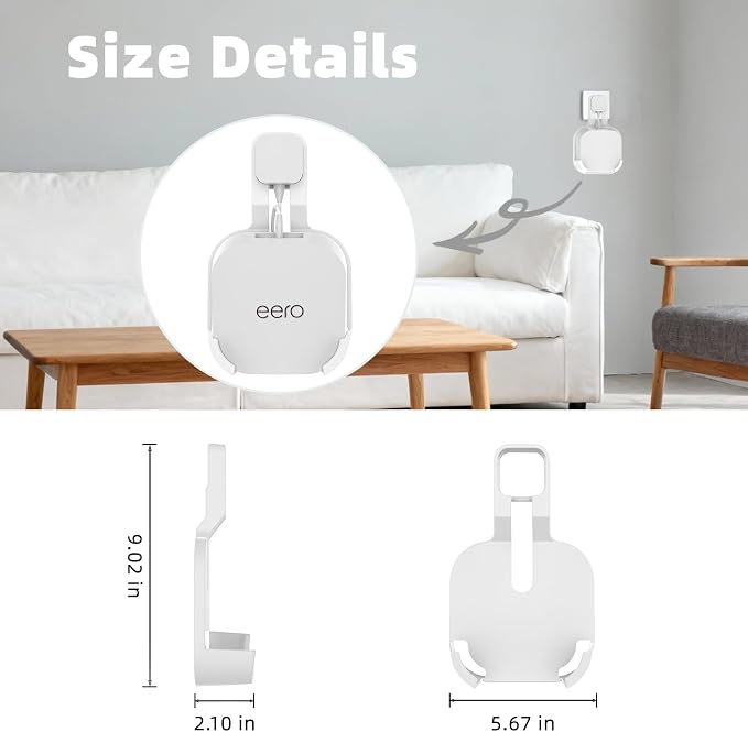 Outlet Wall Mount for eero 7, No-Drill Plug Adapter - Image 3