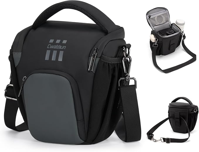 Cwatcun Camera Sling Bag Small, Compact DSLR Waterresistant Shoulder Bag by FocusonCameraBag