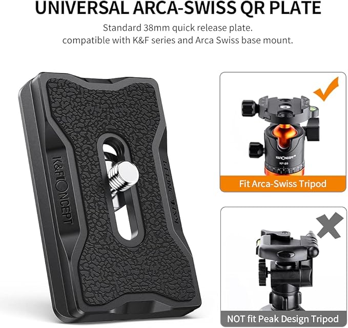 K&F CONCEPT K-28 Camera Tripod Quick Release Mounting Plate - Image 6