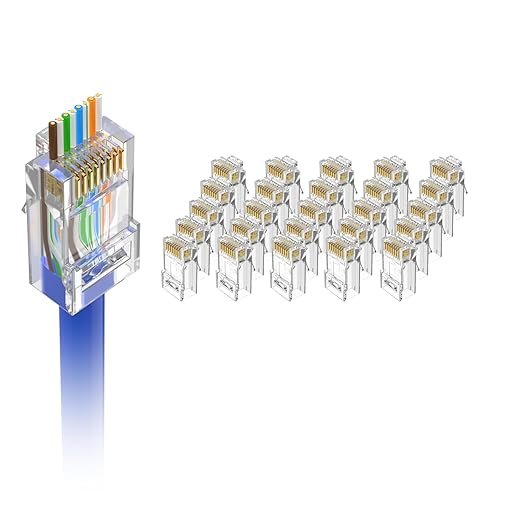 VCE 25-Pack UL Listed Cat6 RJ45 Pass Through Connector, 10Gbps Unshielded by VCE