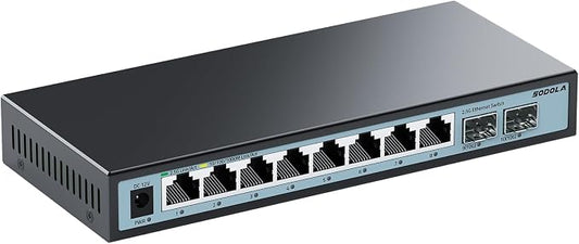 SODOLA 10 Port 2.5Gb Switch Unmanaged, 2X 10G SFP+, 8X 2.5G Base-T Ports by SODOLAPoENETWORKS