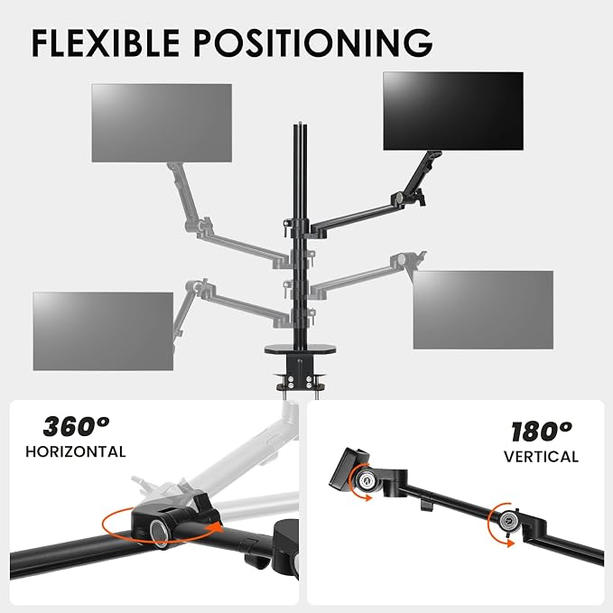 TARION Modular Desktop Arm Mount - 48cm / 19" Single Desk Stand - Compatible - Image 5