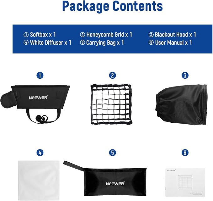 NEEWER 12.2"x11.4" Foldable Softbox Diffuser - Image 7