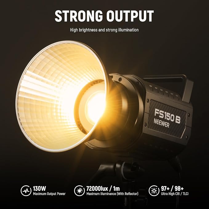 NEEWER FS150B LED Video Light 2.4G/APP Control, 130W Bi Color COB Silent - Image 2