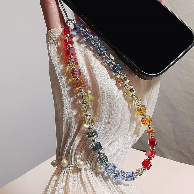 2 Pcs Phone Charm Strap Hand Wrist Strap Camera Lanyard Pearl Beaded Cute Chain - Image 8