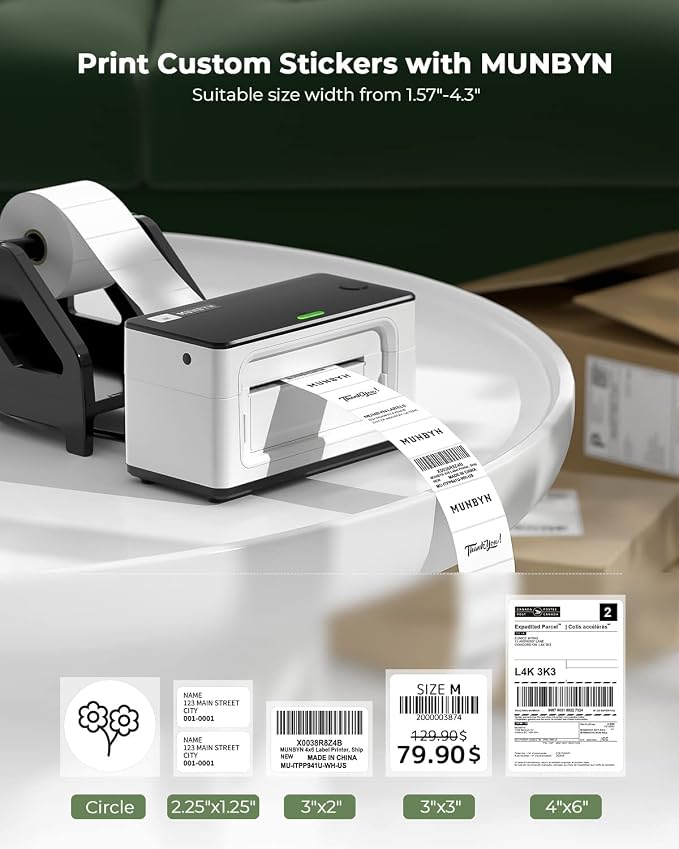 MUNBYN Shipping Label Printer RealWriter 941, 4x6 Thermal Label Printer - Image 4