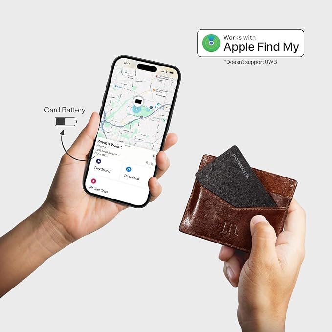 SPOTMINDERS Apple MFI Certified Wallet Tracking Card Black 4-Pack - Image 3