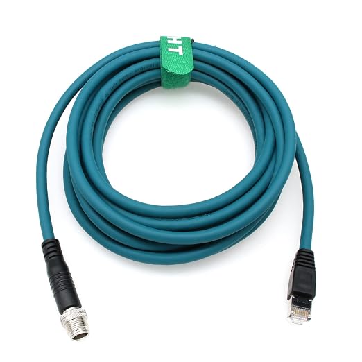 M12 Ethernet 8 Pin X-Code Male to RJ45 CAT-7e Gigabit Cable - Image 2