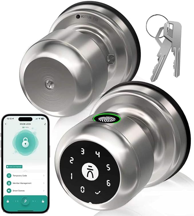 Fingerprint Door Lock, Smart Fingerprint Door Knob by KLLOQUE