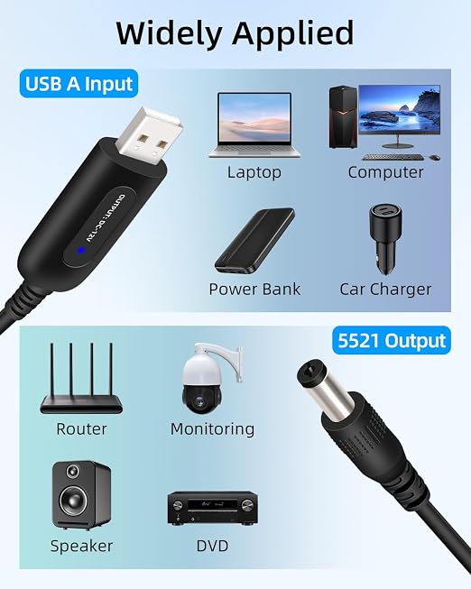 12W USB 5V to 12V Step Up Converter Cable - Image 6