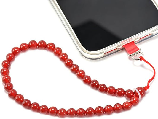Agate Beaded Phone Wrist Strap for Women Men Stone Beads Charm Handmade by Aluckiss