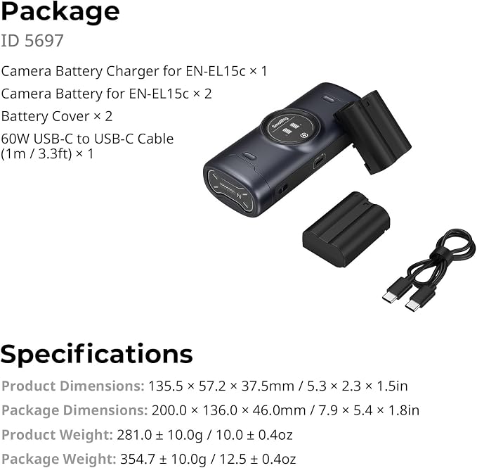 SMALLRIG EN-EL15c Camera Battery Kit - Image 9