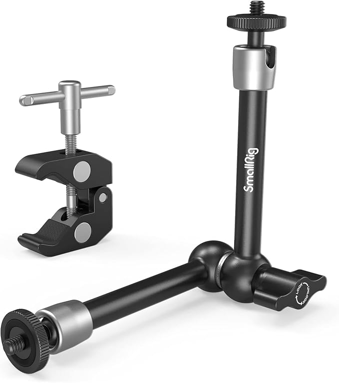SMALLRIG Clamp w/ 1/4" and 3/8" Thread and 9.8 Inches Adjustable Friction Power by SmallRig