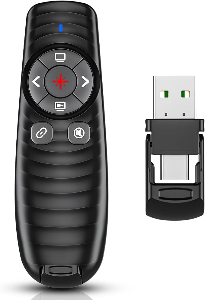 2-in-1 USB TYPE-C Presentation Clicker wireless Presenter Remote Clicker by DBEPANK