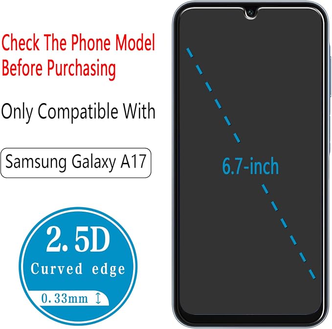 Screen Protector for Samsung Galaxy A17 Tempered Glass - Image 3
