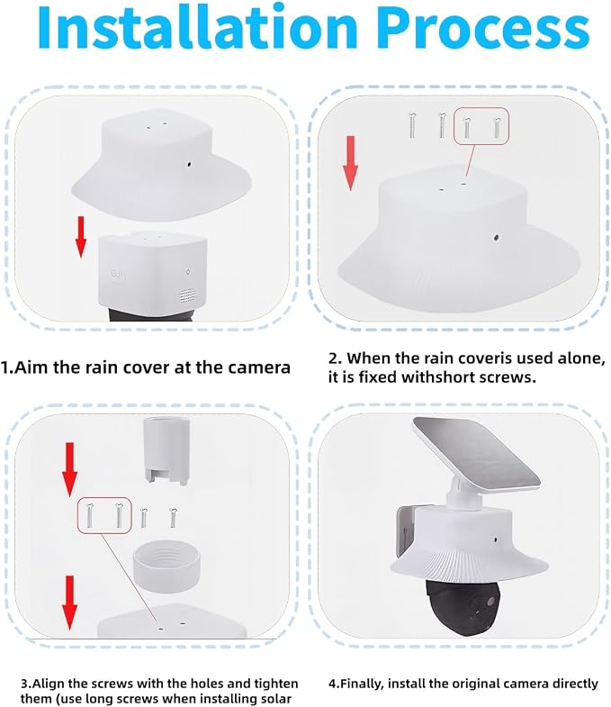 Outdoor Rain Cover for Solar Security Cameras, Compatible - Image 3