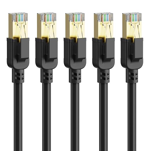 Cat 8 Ethernet Cable 7 ft-5Pack, RJ45 40Gbps 2000Mhz Patch Cord, Indoor&Outdoor by Dacrown