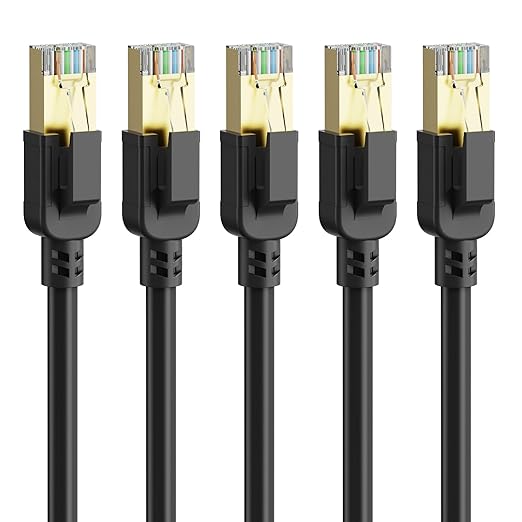 Cat 8 Ethernet Cable 3 ft-5Pack, RJ45 40Gbps 2000Mhz Patch Cord, Indoor&Outdoor by Dacrown