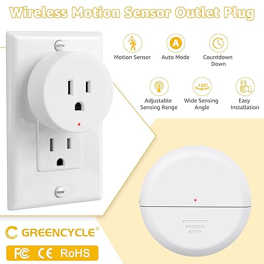 Motion Sensor Plug, PIR Sensor Plug to Auto Turn On/Off, Adjustable Detection - Image 2