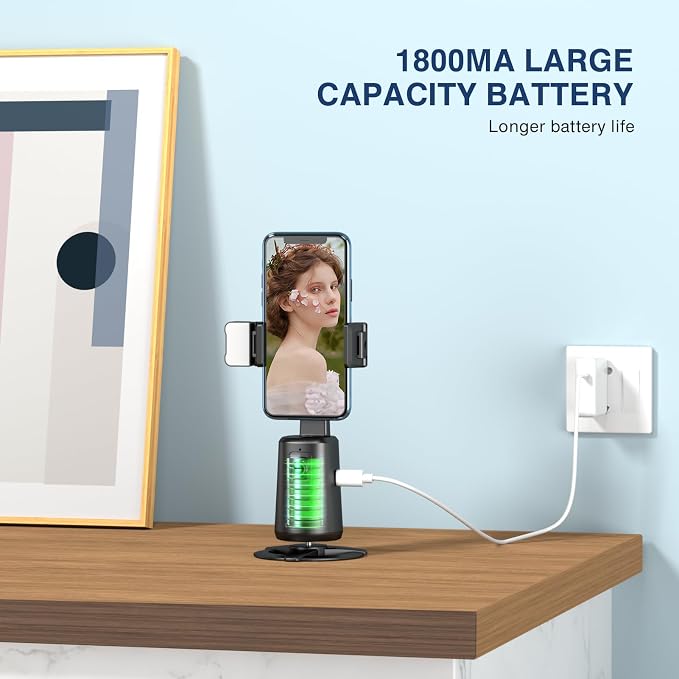 360° Auto Face Tracking Tripod for Phones, Gesture Control & Remote, Smart - Image 8
