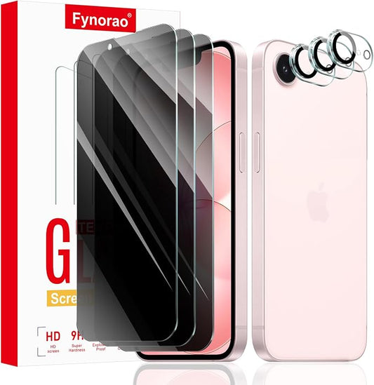 3+3-Pack, Privacy Screen Protector and Camera Lens Protector by ScreenProtectorCase
