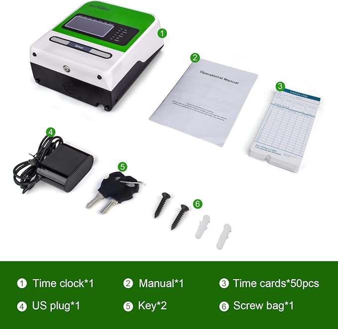 Employee Thermal Time Clock for Small Business | in/Out Punch Clock, No Ink - Image 8