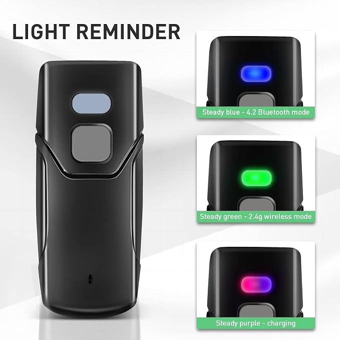 Wireless Barcode Scanner, 1D 2D Bluetooth Bar Code Scanners USB Wired & 4.2 - Image 6