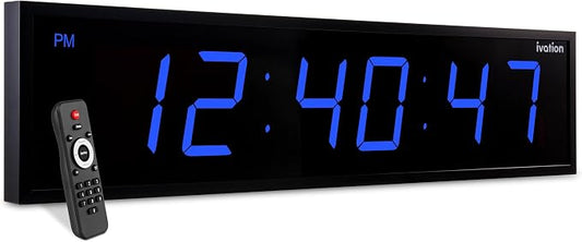 Ivation Huge Oversized 72" Large Digital LED Clock | Big Digital Clock by Ivation
