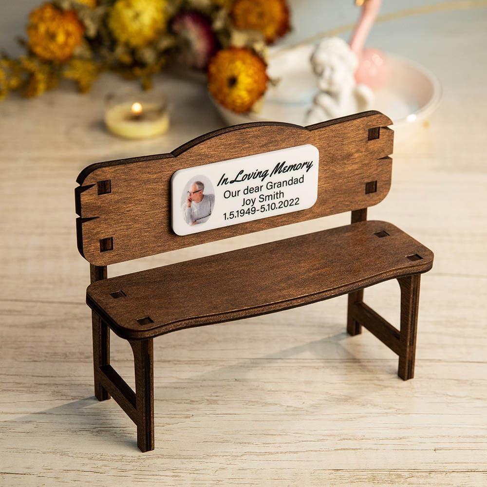 Custom Name Plate for Desk Wooden Personalized Engraved Memorial Beach Name Plates for Desk in Loving Memory Home Decor for Loved Ones/Pet Loss 5.91×4.72INCH