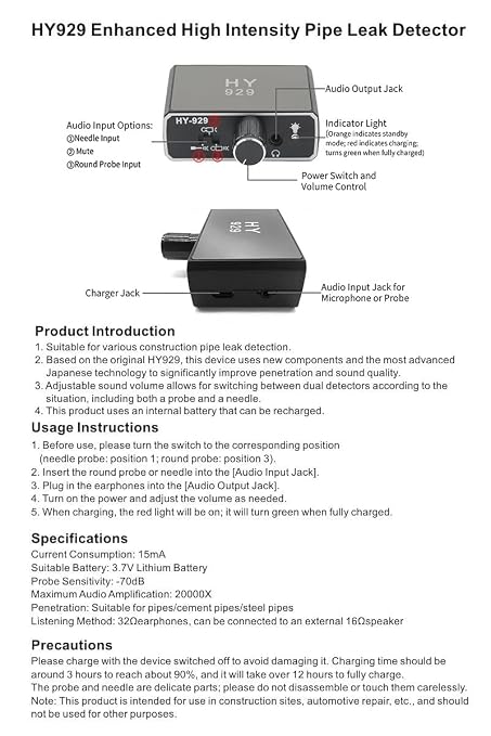 Water Leakage Detection, Underground Water Leak Detector, High Strength Sound - Image 7