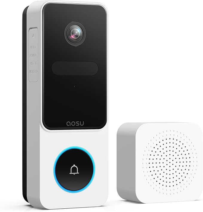 AOSU Wireless Doorbell Camera, 170° Ultra Wide Viewing Angle, Intelligent by AOSUSecurityOffical