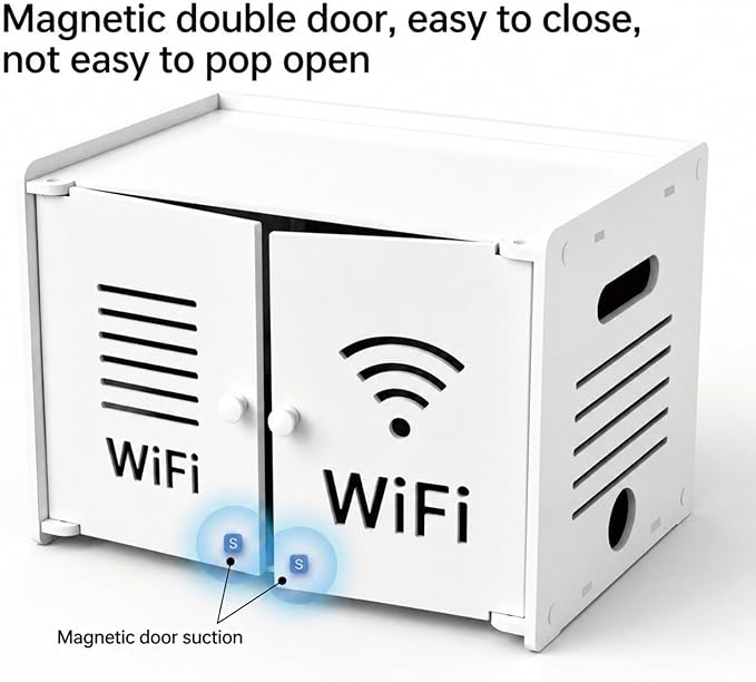 Dual Magnetic Door Router Box Hider, Wall Mount & Freestanding Use, WiFi Device - Image 3
