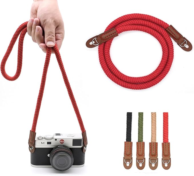 Camera Rope Strap 100cm Soft Cotton Camera Strap Vintage Neck Shoulder Belt by Eorefo