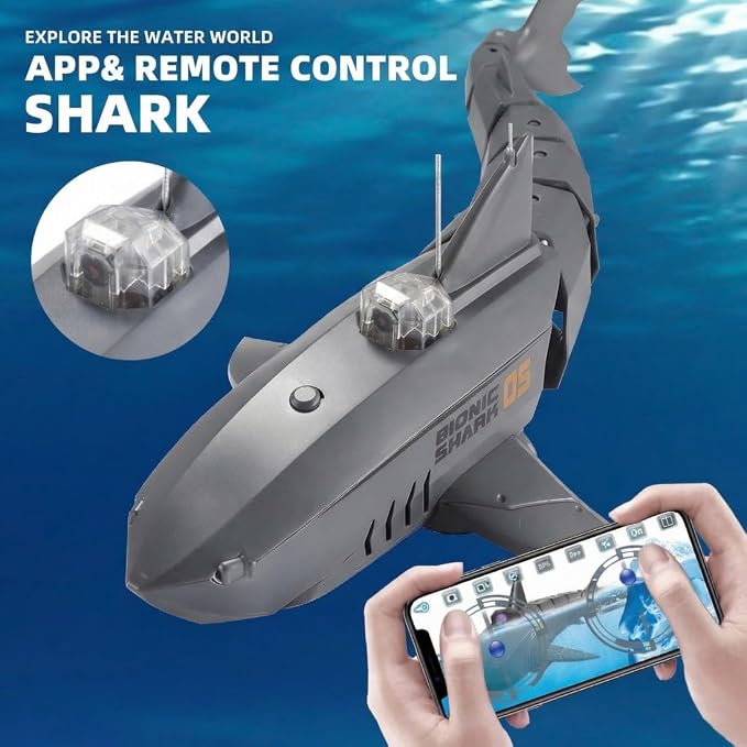 Remote Control Shark Pool with HD Underwater Camera, 2.4G Electric RC Fish Boat - Image 4
