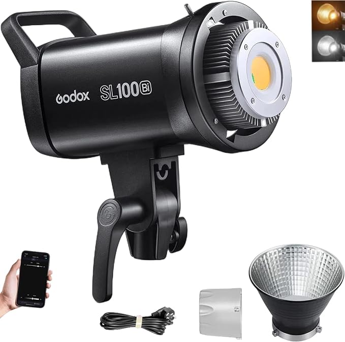 Godox SL100Bi 100W Bi-Color LED Video Light – 32, 100 Lux@1M, 2800K-6500K by GODOX