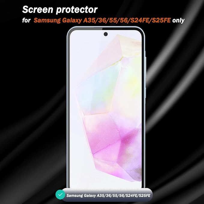3 Pack for Samsung Galaxy A35/A36/A55/A56/S24 FE/S25 FE Screen Protector - Image 2