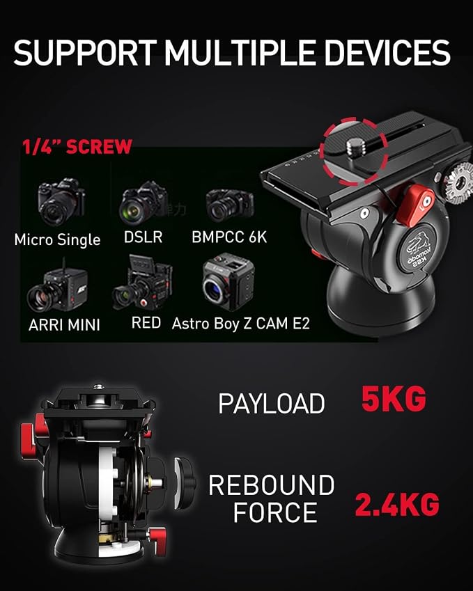 IFOOTAGE Cobra 3 Monopod with Pedal C180F-P with Fulid Head K5S, Carbon Fiber - Image 7