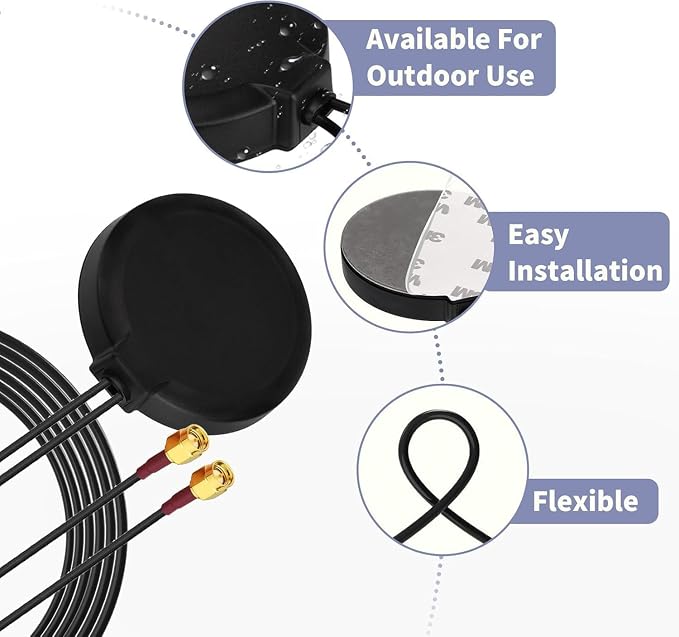 Superbat 4G LTE Antenna MIMO Magnetic Mount Omni-Directional SMA Male Antenna - Image 3