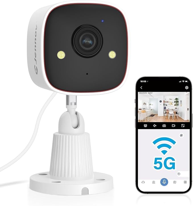 Jennov 2K WiFi Security Camera Indoor/Outdoor, Plug-in Home Surveillance Cam by Jennov
