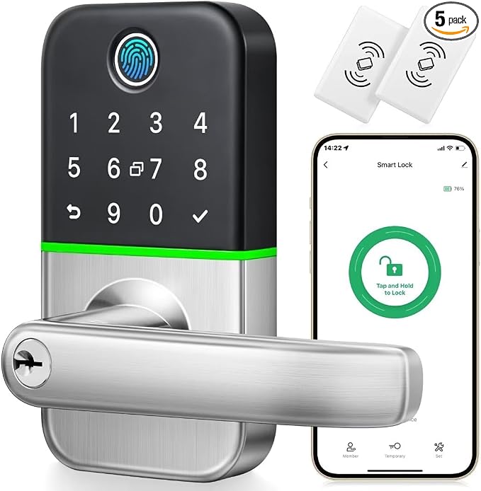 Keypad Smart Door Lock with Handle: Kucacci Keyless Entry Door Lock by KeylessLockforSmartHome