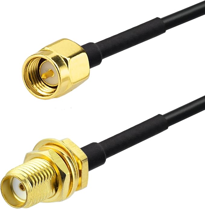 Superbat RF coaxial SMA Male to SMA Female Bulkhead RG174 33ft Cable + 3pcs RF - Image 2