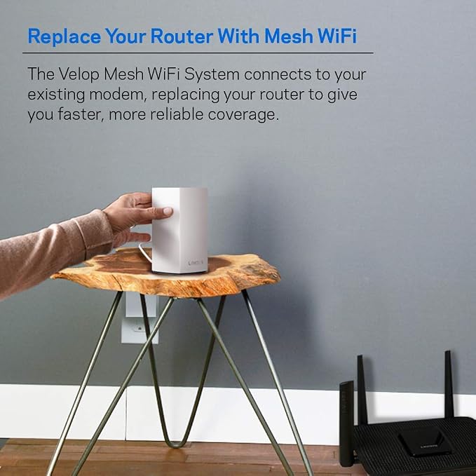 Linksys Velop Mesh Home WiFi System, 000 Sq. ft Coverage, 20+ Devices, Speeds - Image 3