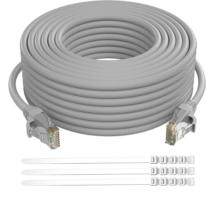 Adoreen Cat 6 Ethernet Cable 150 Ft-Gray, Outdoor & Indoor Snagless Long Round by Adoreen