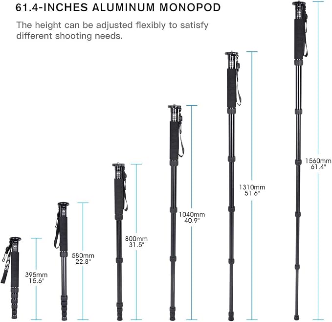 SIRUI AM-306M Camera Monopod, 6-Section 15.6-61.4 inches Aluminum Alloy - Image 3