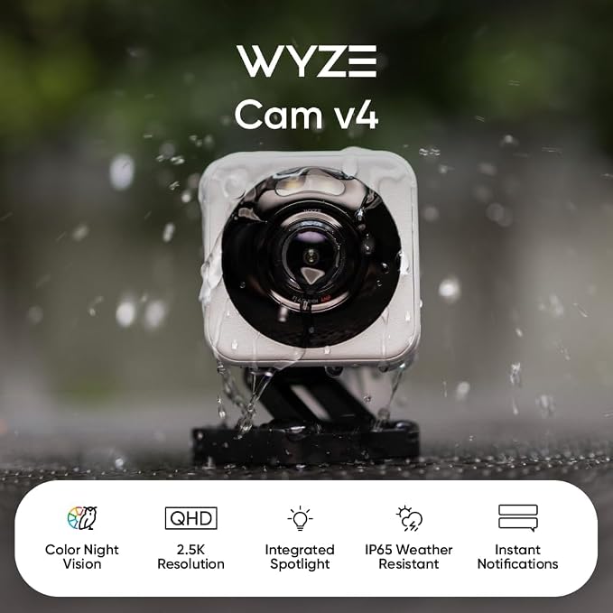 WYZE Cam v4, 2.5K AI Security Camera, Indoor/Outdoor Cameras - Image 2