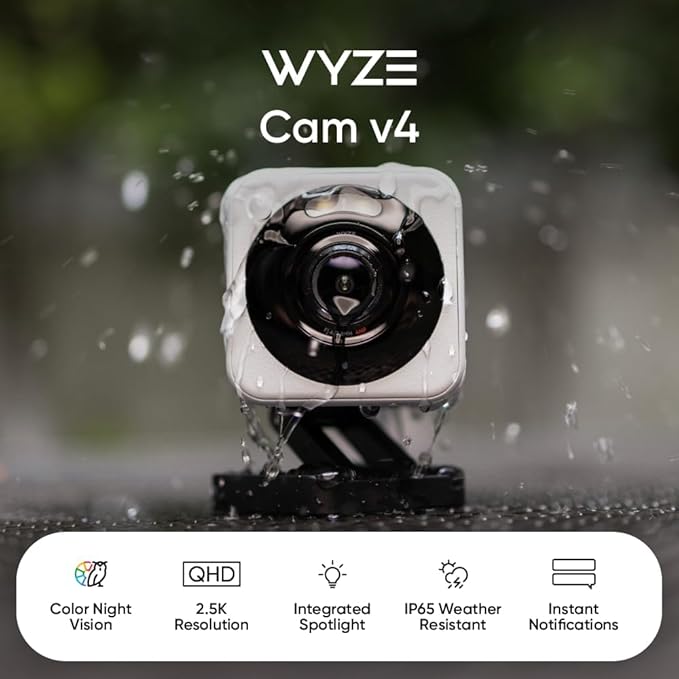 WYZE Cam v4, 2.5K HD WiFi Smart Home Security Camera, Indoor/Outdoor, Pet/Baby - Image 2